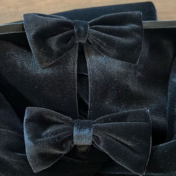 Wanko Black Velvet Evening Set Rhinestone Trim Stretch Top & Pants Outfit S NWT - Picture 9 of 10